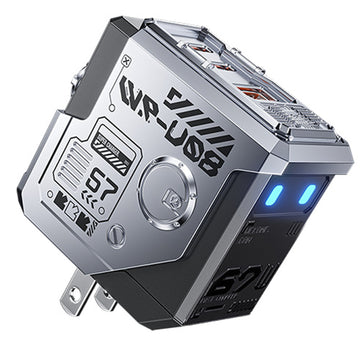 Mécha chargeur nitrure de gallium 67w rapide adaptateur de prise universel intelligent avec lumière LED interface USB et type-c